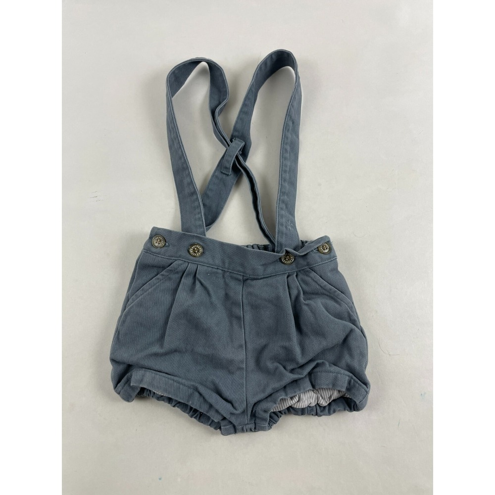 Neck & Neck Overall Suspender Shorts Baby Boy Size 12M-18M 68-76cm Blue Denim